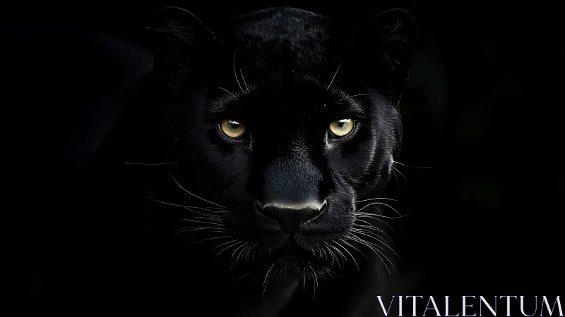 Majestic Black Panther with Piercing Golden Eyes