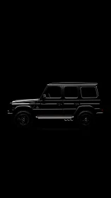 Midnight profile of luxury off-road SUV in minimal light.