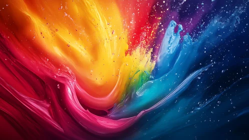 Vivid liquid color explosion in dynamic swirling motion.