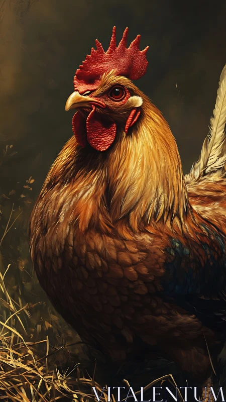 Golden Rooster Proclaims His Majestic Morning Presence