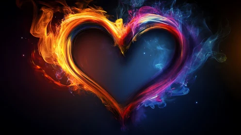 Neon Heart Form with Radiant Plasma Combustion Effects.