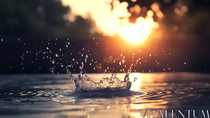 Gentle sunset splash dancing across calm reflective water.