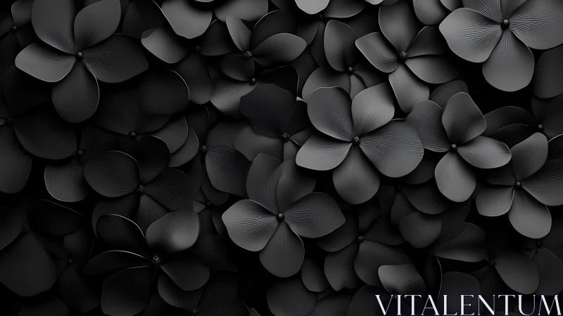 Three-dimensional monochromatic floral composition with precise radial petal geometry and subsurface