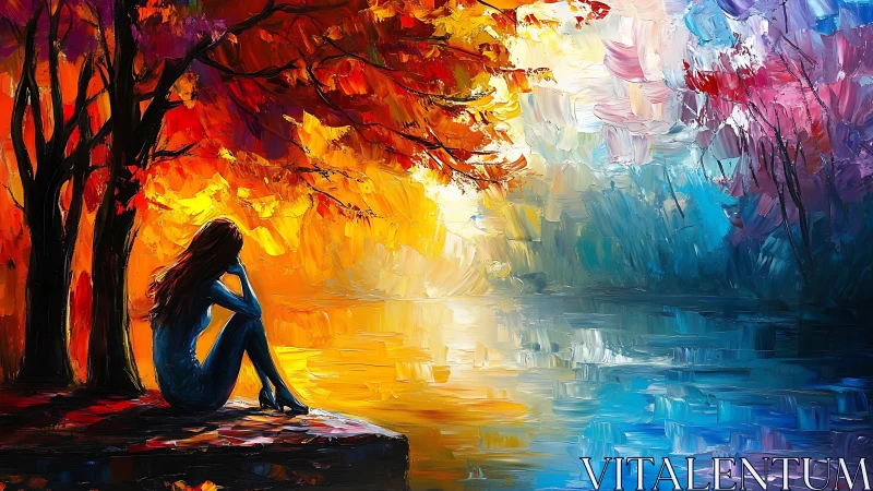 Solitude in molten sunset and watercolor morning sky.