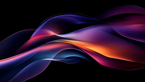 Neon tidal ribbons surfing a midnight digital horizon.