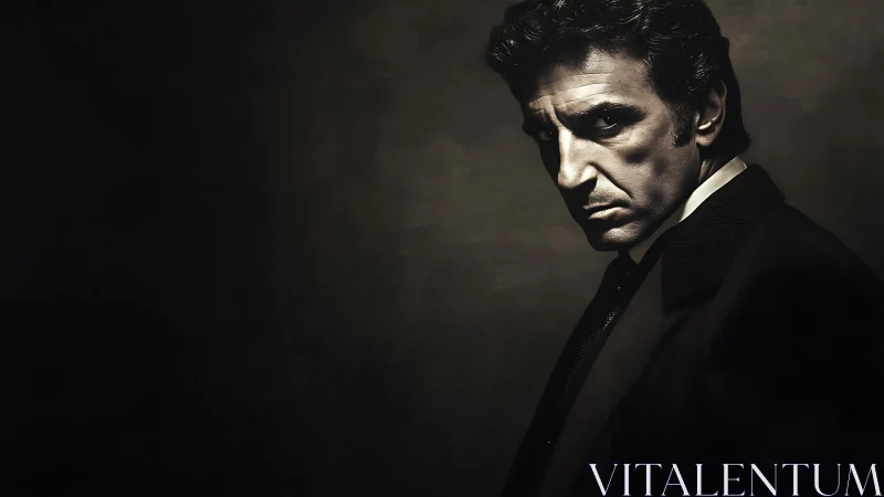 Low key photorealistic portrait with chiaroscuro gradation.