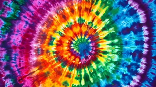 Radiant tie-dye spiral bursting with joyful rainbow color.