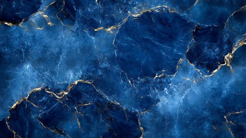 Deep blue marble texture with gold crystalline veins.