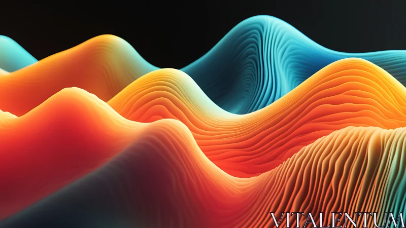 Colorful abstract waves flow in layered neon gradients.