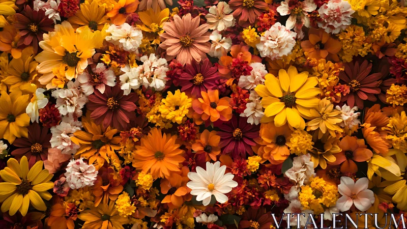Chromatic Floral Composition: Warm Palette Density.