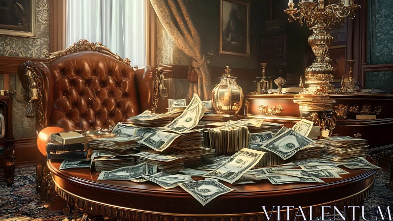 Velvet throne, golden lamplight, and scandalous money tides.