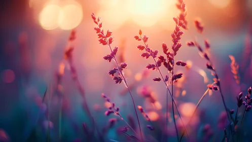 Gilded Grassland Silhouettes at Golden Hour.