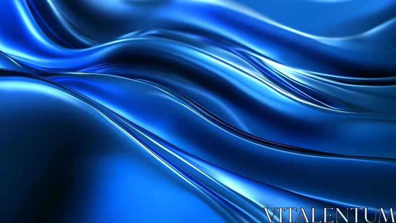 Shimmering blue waves flow softly in a calm abstract scene