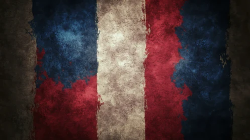 Grunge styled vertical tricolor flag texture in stripes.