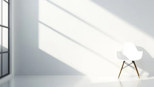 Minimalist Interior with White Eames Chair and Natural Light.
