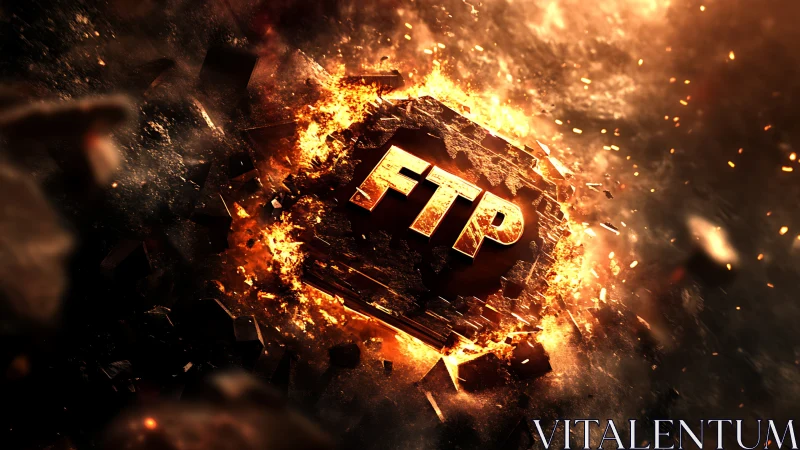 FTP Emblem Erupts in Fiery Destruction and Chaos.