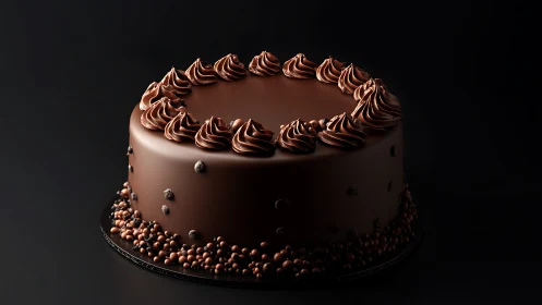 Chocolate Layer Cake with Piped Frosting Border
