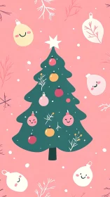 Smiling ornaments turn a simple Christmas tree into gossip