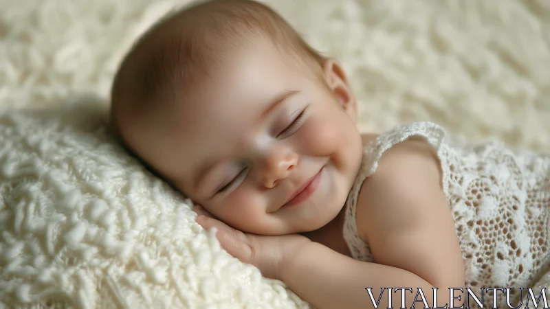 Peaceful Sleeping Infant Portrait in Soft Natural Lighting.