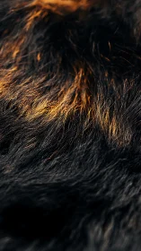 Golden light drifts gently across soft dark animal fur