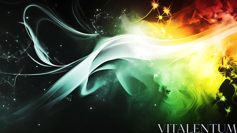 Color storms dance like luminous ribbons across digital night