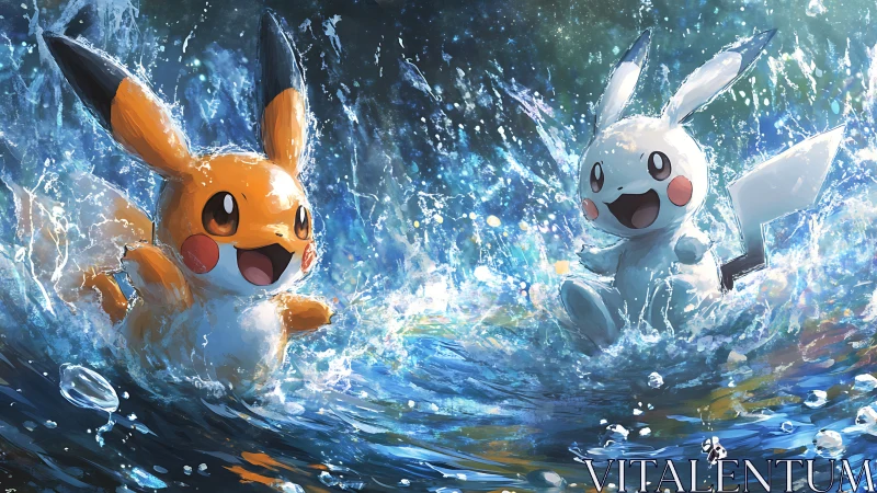 Twin electric sprites turn splashy shallows into stormlight play