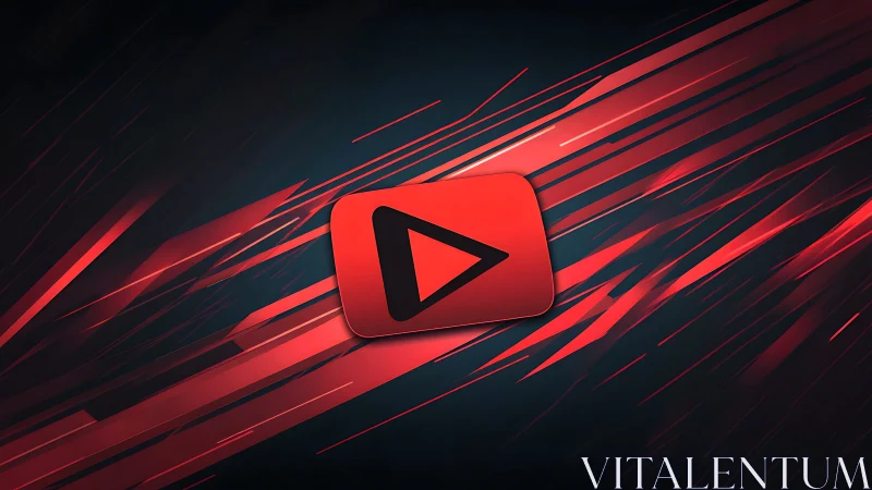 Velocity-red play button surfing streaks of digital motion.