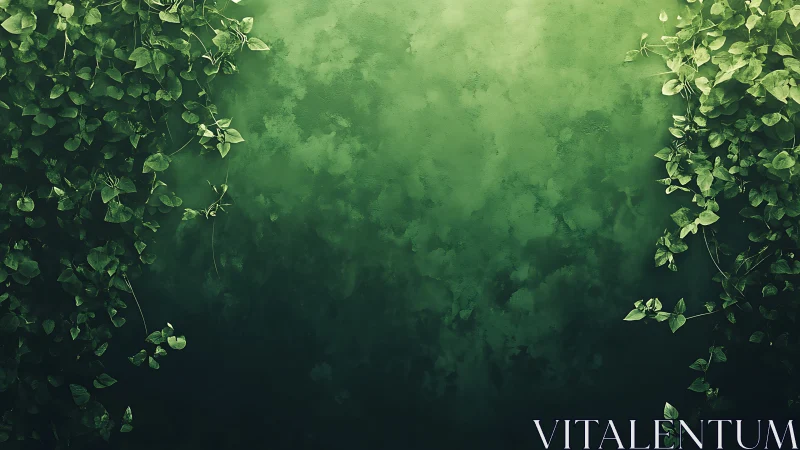 Soft ivy curtains framing a dreamy green sanctuary wall.