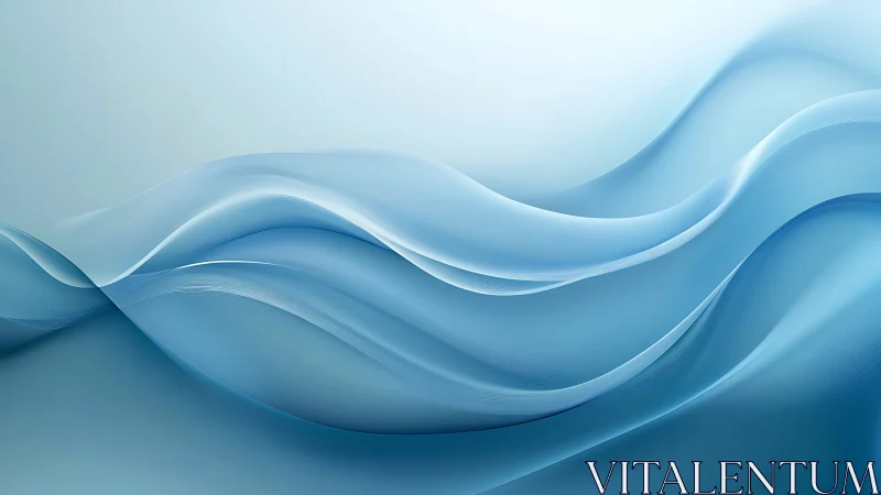 Blue translucent wave layers create fluid minimal gradient.