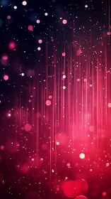 Pink vertical light trails with soft glowing bokeh particles.