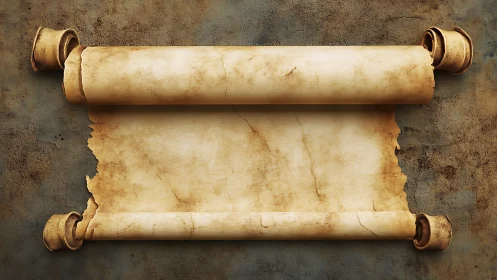 Weathered scroll of unwritten legends on stone wall.