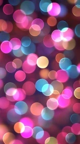 Defocused multicolored bokeh circles form layered luminous blur field