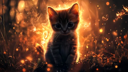 Inferno Kitten: Blazing Through the Mystical Flames.