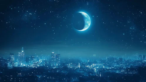 Moonlit metropolis leans into electric midnight stardust