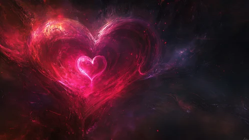 Luminescent Heart Form: Radiant Energy Plasma Sculpture.