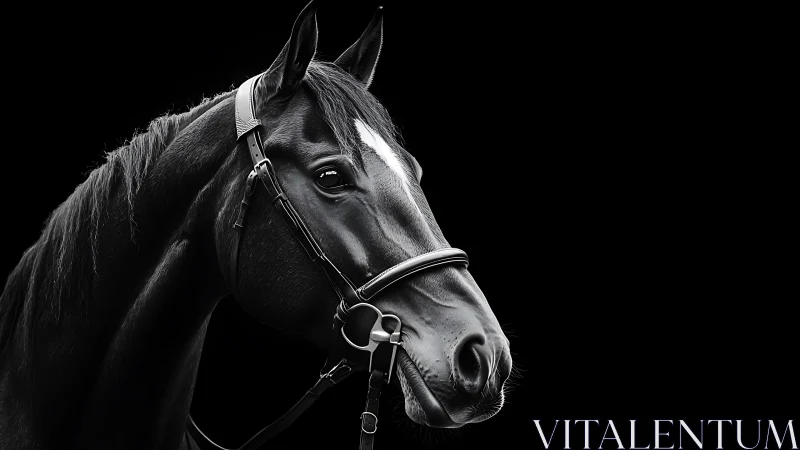 Midnight stallion profile carved from luminous shadow.