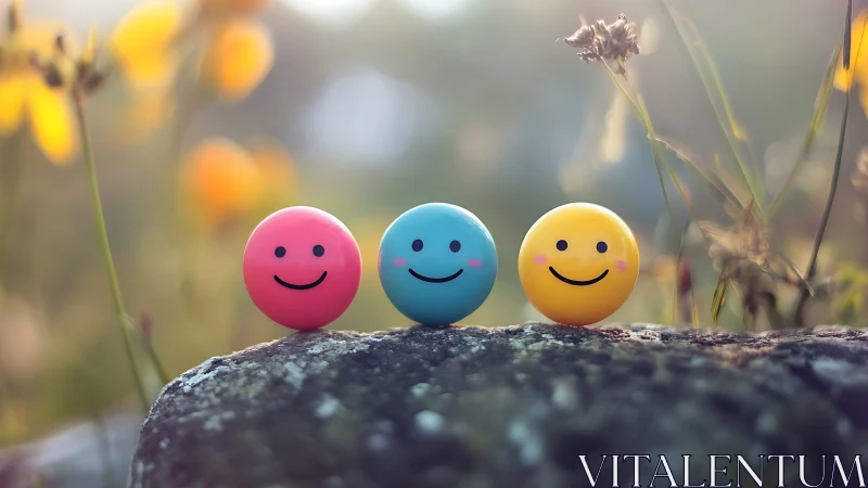 Cheerful smiley friends sharing sunshine on a quiet day.