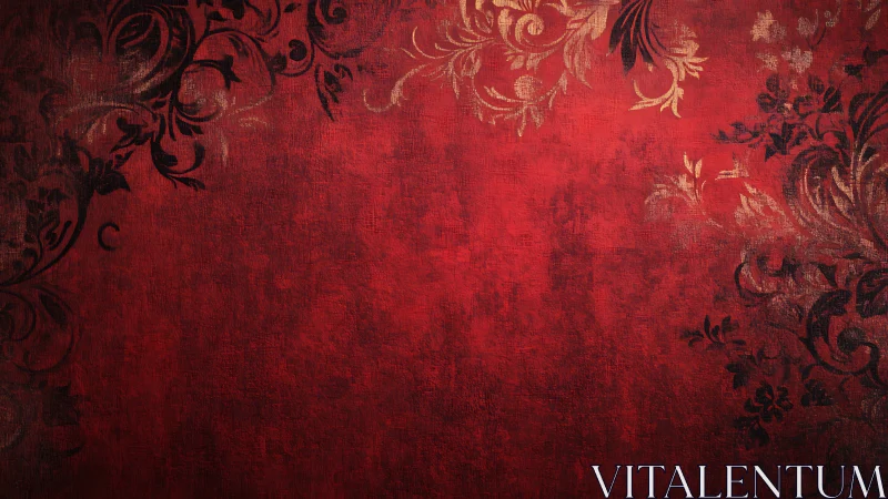 Rich red floral background welcomes elegant creative ideas