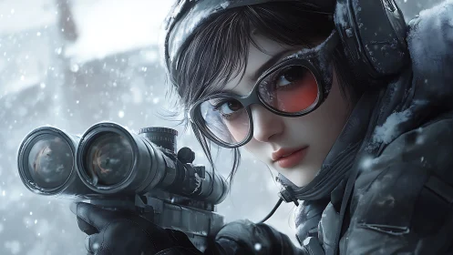 Tactical Operator in Winter Combat Gear with Scope.