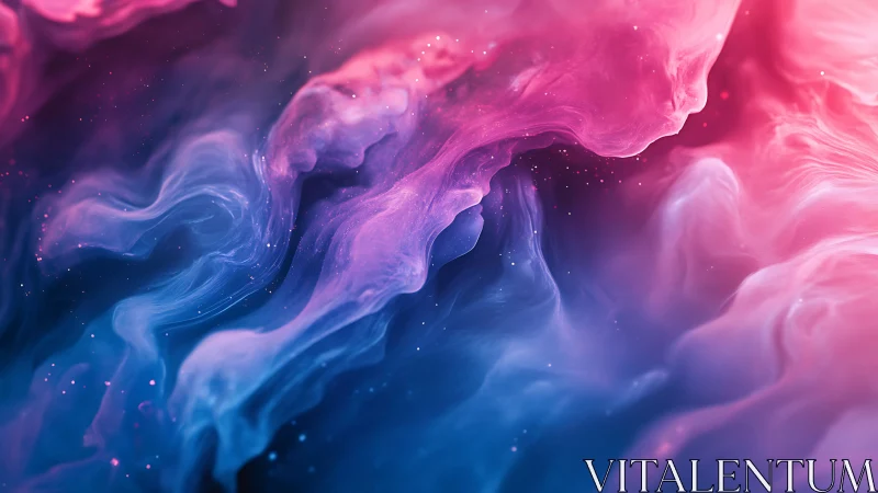 Bicolor nebulous cloudscape with magenta cyan volumetric swirls