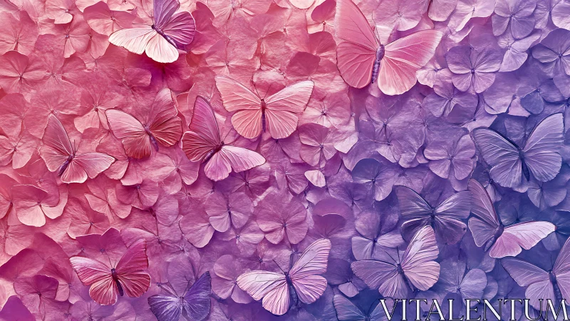 Blush-to-lilac butterfly bloom drifting across gradients.