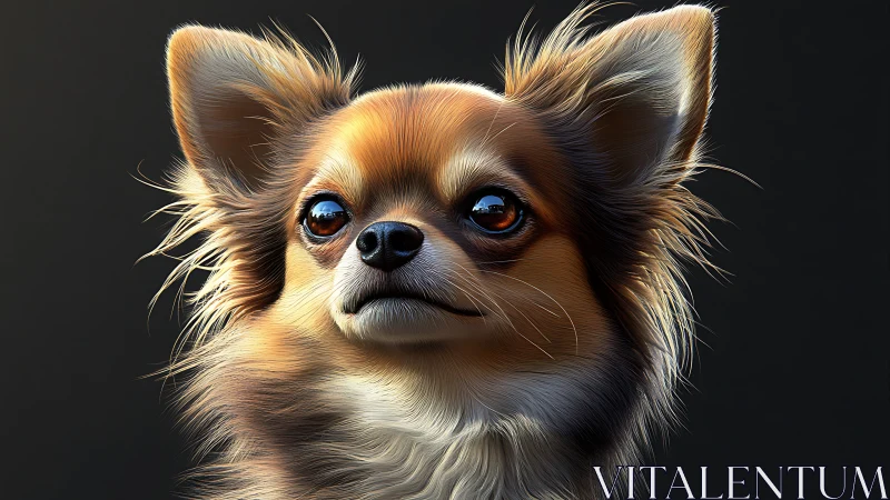 Gentle chihuahua portrait with bright, thoughtful eyes.