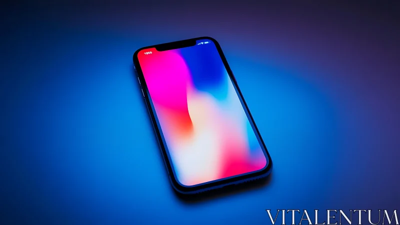 Modern Smartphone Glows with Vibrant Gradient Display