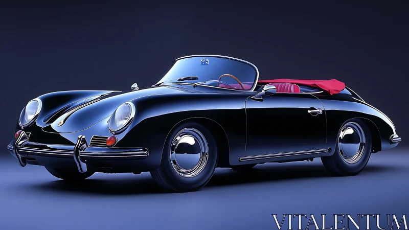 Timeless black classic convertible invites a relaxed night drive