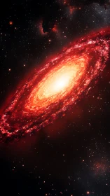 Blazing spiral galaxy glows with dense red stellar dust