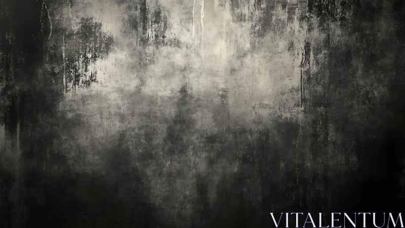 Textured grayscale wall surface shows mottled worn paint