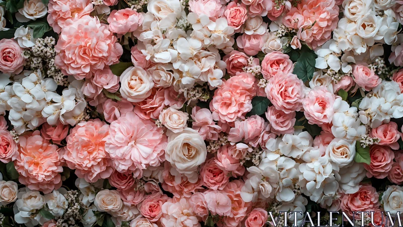 Blooming Elegance: Pink and White Roses Together.