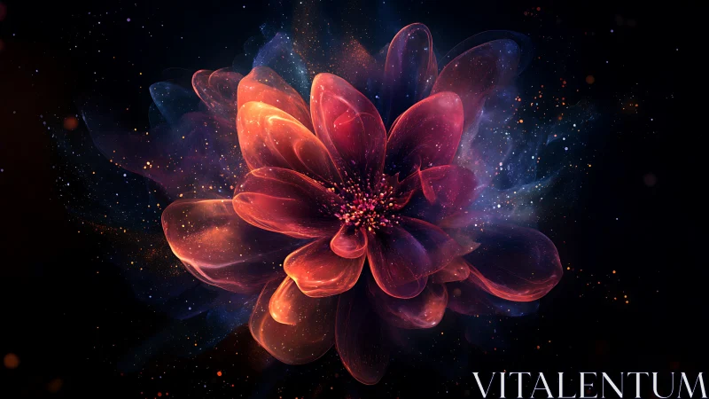 Cosmic luminescent flower rendered in nebular color fields.