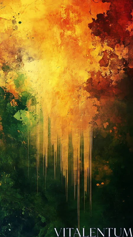 Sunburst cascade melting through deep forest gloom.