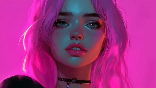 Neon lit portrait celebrates bold color and soft emotion